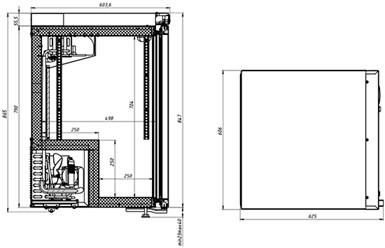 Холодильный шкаф Polair Standard DP102-S чертеж