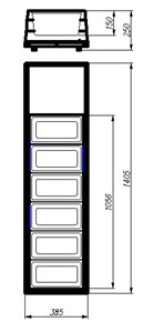 Холодильная витрина Полюс Арго ВХС чертеж