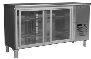 холодильный стол с раздвижными дверцами