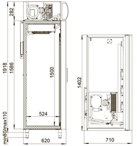 Холодильный шкаф Polair Standard DM110-S чертеж