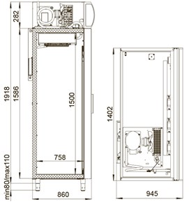 Холодильный шкаф Polair Standard DM114-S чертеж