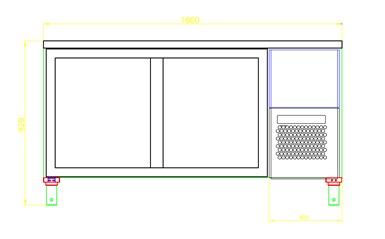 Холодильный стол Полюс Carboma BAR-360К чертеж