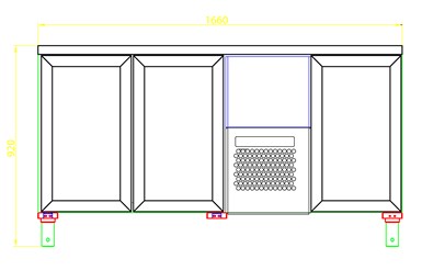 Холодильный стол Полюс Carboma BAR C чертеж
