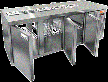 Охлаждаемый стол HICOLD SL2T-111/GN (1/6) (для салатов)