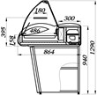 Холодильная витрина Полюс Арго ВХС ВХСн чертеж на подставке