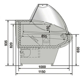 Холодильная витрина GolfStream Нарочь УН 90 ВС чертеж